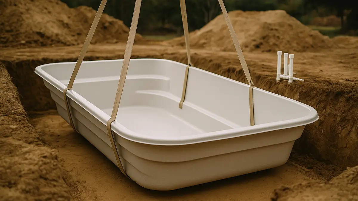 Piscina de fibra de vidrio: proceso, coste y plazos